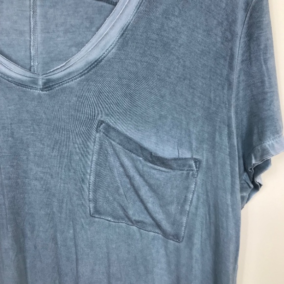 Umgee Blue V-Neck Tee Shirt - Picture 4 of 5